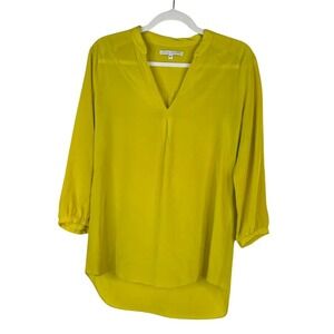 Amanda Uprichard Silk Tunic Blouse Green Chartreuse Oversized Colorful Size P/XS